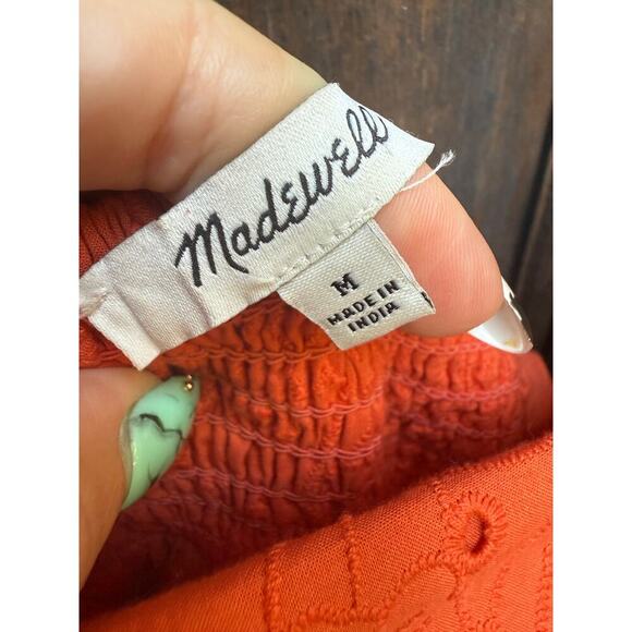 Madewell Eyelet Summertime Cami Midi Dress Orange Size M - Picture 8 of 8